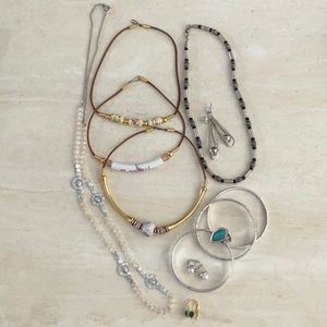 Necklaces Earrings Silver Turquoise Ring Bracelets Lot Of 12 Jewelry